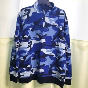 Men's XL Blue and Black Club Room Quarter Zip in Good Used Condition